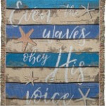 MANUAL WOODWORKERS Manual Woodworkers ATETWO 50 x 60 in. Even The Waves Obey Tapestry Throw ATETWO